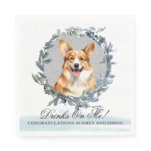 Drinks On Me! Pembroke Welsh Corgi Hund bröllop hu