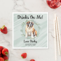 Drinks On Me! Saint Bernard Hund bröllop husdjur