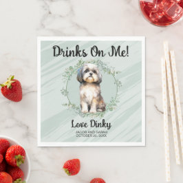 Drinks On Me! Shih Tzu Hund Foto Bröllop Pappersservett