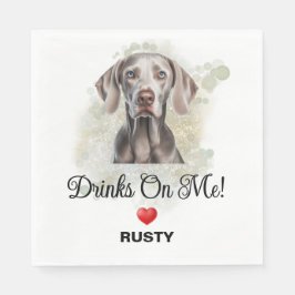 Drinks on Me Weimaraner Bröllop Pappersservett