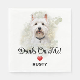 Drinks on Me West Highland Terrier Pappersservett