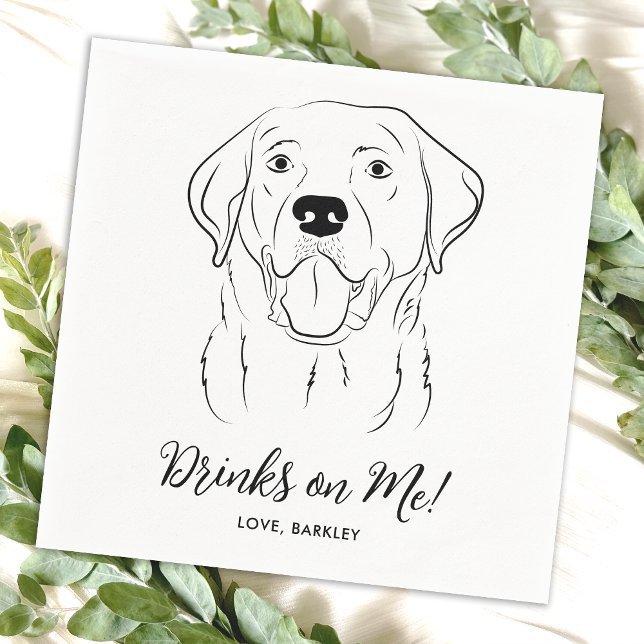 Drinks På Mig Anpassad Labrador Retriever Hund Brö Pappersservett (Skapare uppladdad)