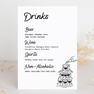 Drinks Pub Menu Modern Minimalist Bröllop-tecken