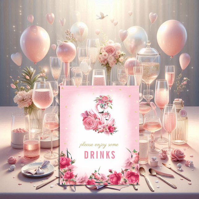 Drinks Sign Baby Shower Rosa Flamingo Ballerina Poster (Skapare uppladdad)
