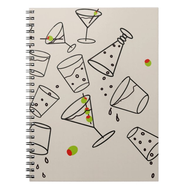 Drinks Spiral Notebook Anteckningsbok (Framsidan)