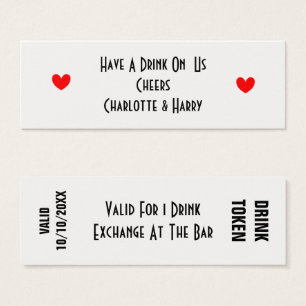 Drinks Token for Guests Personlig Litet Visitkort