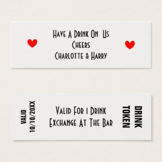 Drinks Token for Guests Personlig Litet Visitkort