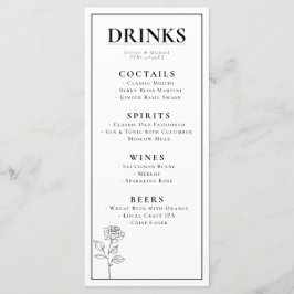 DRINKS + underbar text Timless Bloom Meny