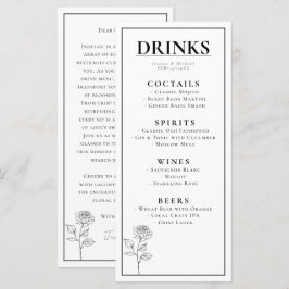 DRINKS + underbar text Timless Bloom Meny