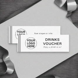Drinks Voucher l Black & White Gift Certificate Mini Visitkort