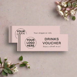 Drinks Voucher l Rosa Gift-certifikat Mini Visitkort