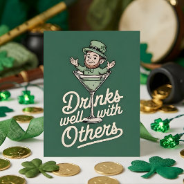 Drinks Well With Others Irish Party Card Julkort