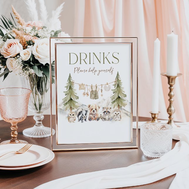 Drinks Woodland Adventure Boy Baby Shower Poster (Skapare uppladdad)