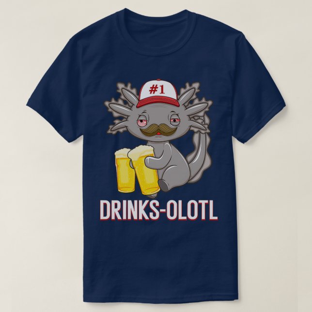Drinksolotl Beer Axolotl Beer Drinking T Shirt (Design framsida)