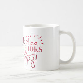 DrinkTea, lästa bokar, är den lyckliga muggen Kaffemugg