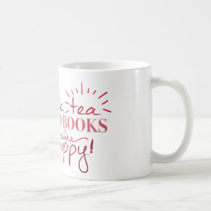 DrinkTea, lästa bokar, är den lyckliga muggen Kaffemugg