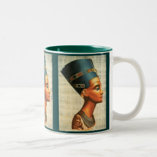 Drinkware för Egyptica Queen Nefertiti Ancient His Två-Tonad Mugg