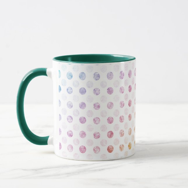 Drinkware för konstgjord regnbåge Färg Polka Dot M Mugg (Vänster)