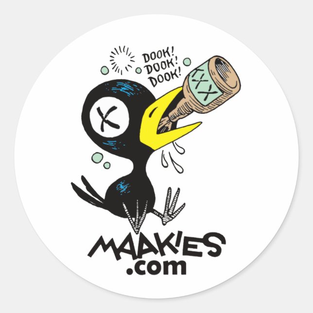 Drinky Kråka Stickers Runt Klistermärke (Framsida)