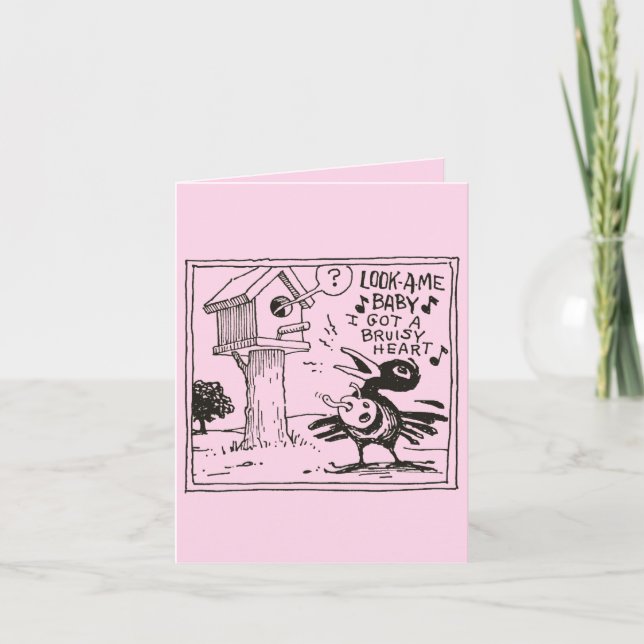 Drinky Kråka Valentine Card Kort (Framsida)