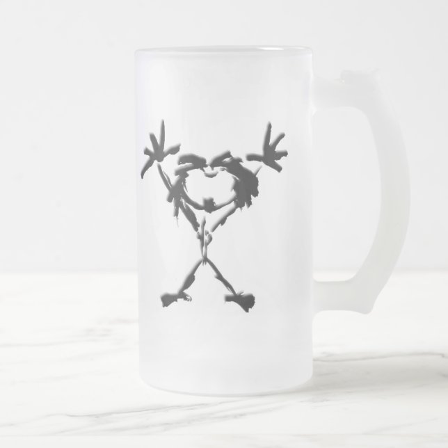 drio stickman frostat ölglas (Höger)