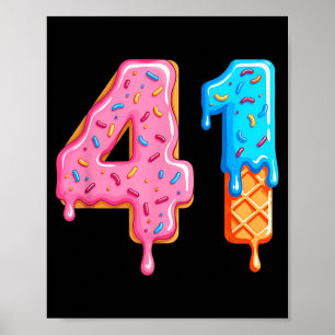 Drip 41 Meme Cool Baseball stil nummer fyrtioett Poster