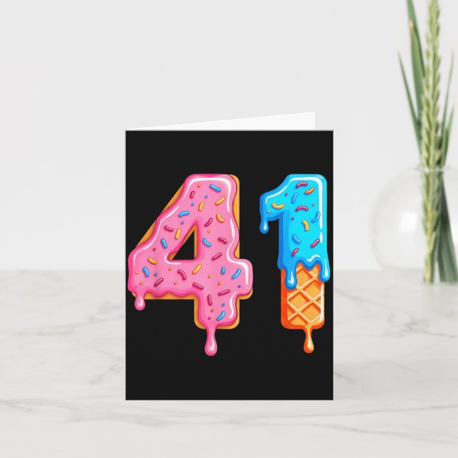 Drip 41 Meme Cool Baseball Style Number Forty One  Kort (Framsida)