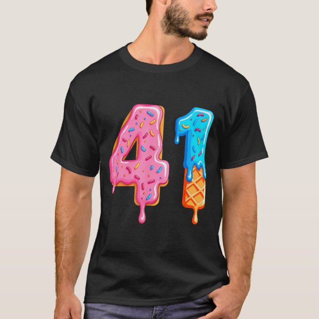 Drip 41 Meme Cool Baseball Style Number Forty One  T Shirt (Framsida)