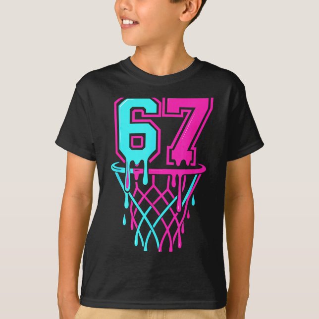 Drip 67 Basketball Six Seven Meme Game Day 6 7 Tee (Framsida)
