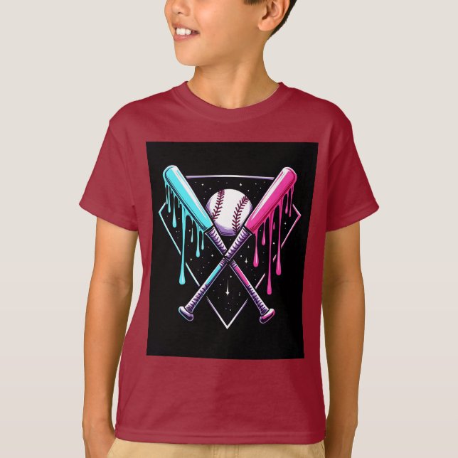 Drip Baskeball Fladdermus Magic - Neon Stänk Home  T Shirt (Framsida)