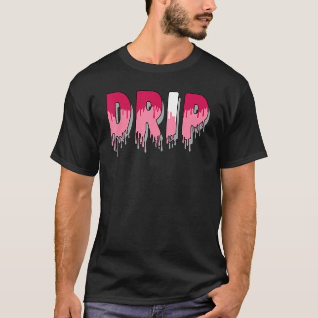 Drip Dripping Coral Chalk 1s Matching T Shirt (Framsida)