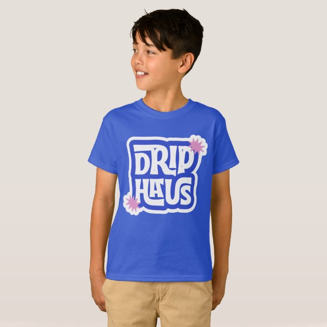 Drip Haus – Retro Lekfull Logotyp T Shirt (Hel framsida)