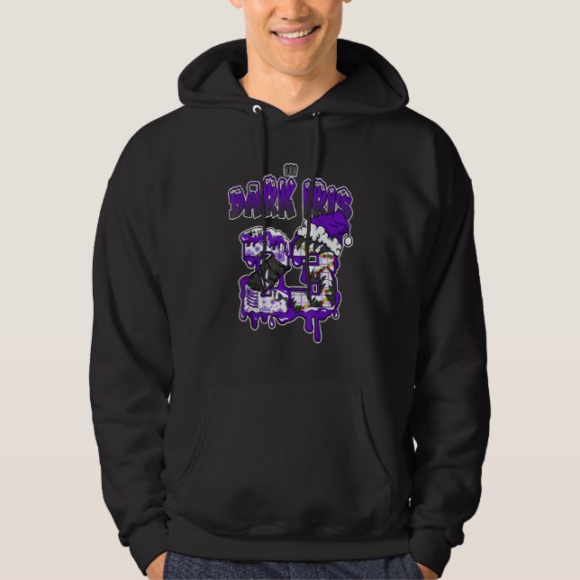 Drip Number 23 Noel Matching Dark Iris 3s Matching Hoodie (Framsida)
