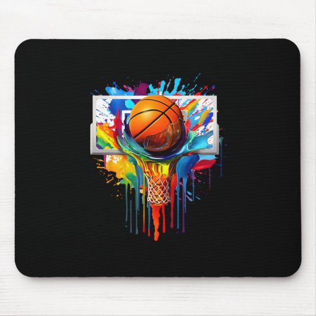 Drip Sketll Måla Splash Droppande Sketll Slam Dunk Musmatta (Framsidan)