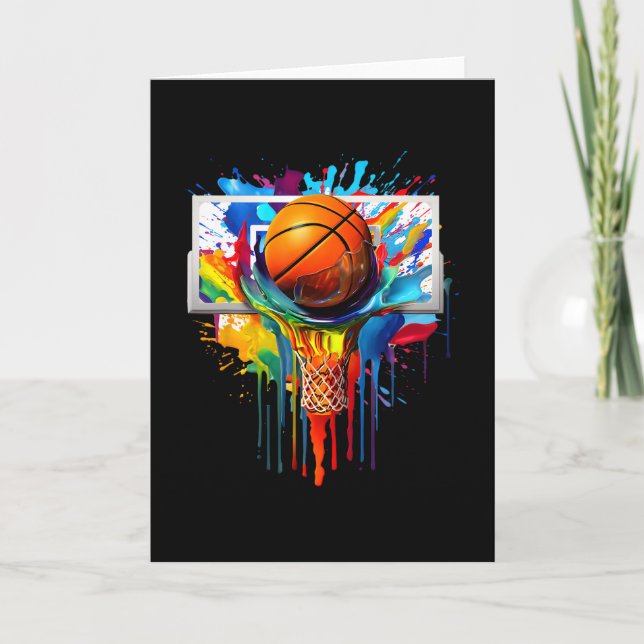 Drip Sketll Paint Splash Dripping Sketll Slam Dunk Kort (Framsida)