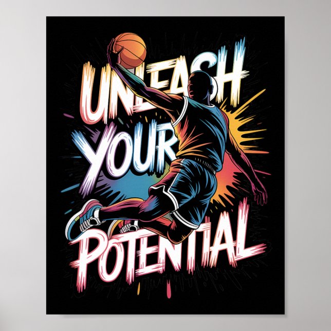Drip Sketll Släpp Loss Din Potential Slam Dunk Fär Poster (Framsidan)