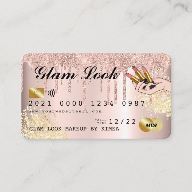 Dripmakeup Artist Kredit-kort för drivmakeup i Ro  Visitkort (Framsida)