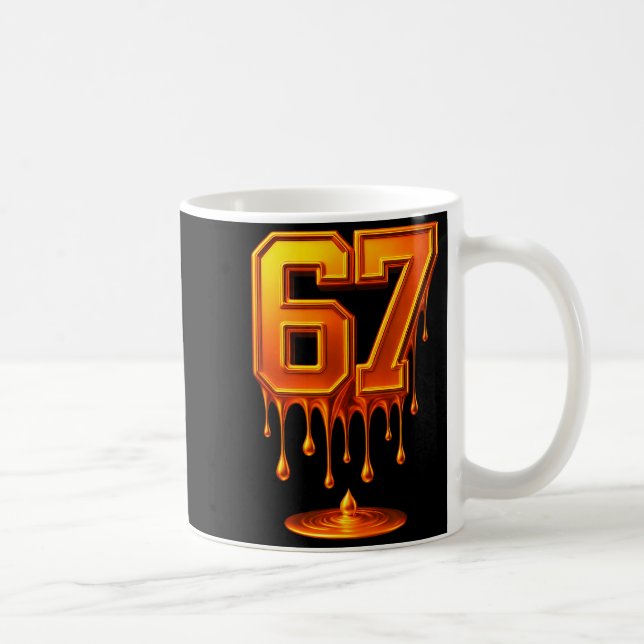 Dripng Gold 67 Meme Respect The Drip 67 Golden Aur Kaffemugg (Höger)