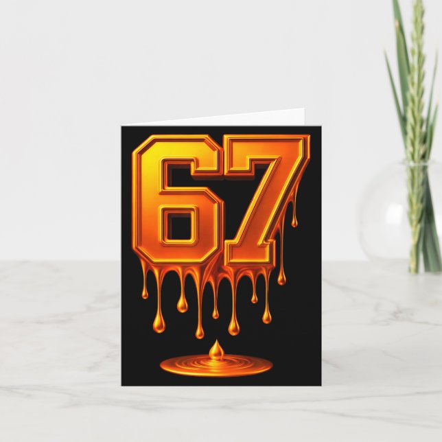 Dripng Gold 67 Meme Respect The Drip 67 Golden Aur Kort (Framsida)