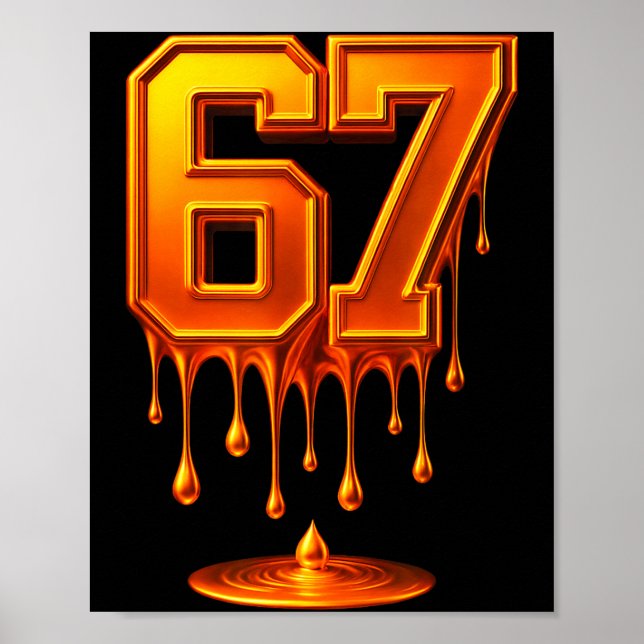 Dripng Gold 67 Meme Respect The Drip 67 Golden Aur Poster (Framsidan)