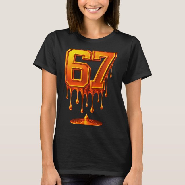 Dripng Gold 67 Meme Respect The Drip 67 Golden Aur T Shirt (Framsida)