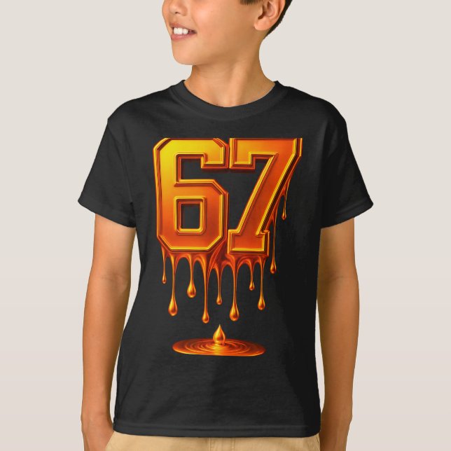 Dripng Gold 67 Meme Respect The Drip 67 Golden Aur T Shirt (Framsida)