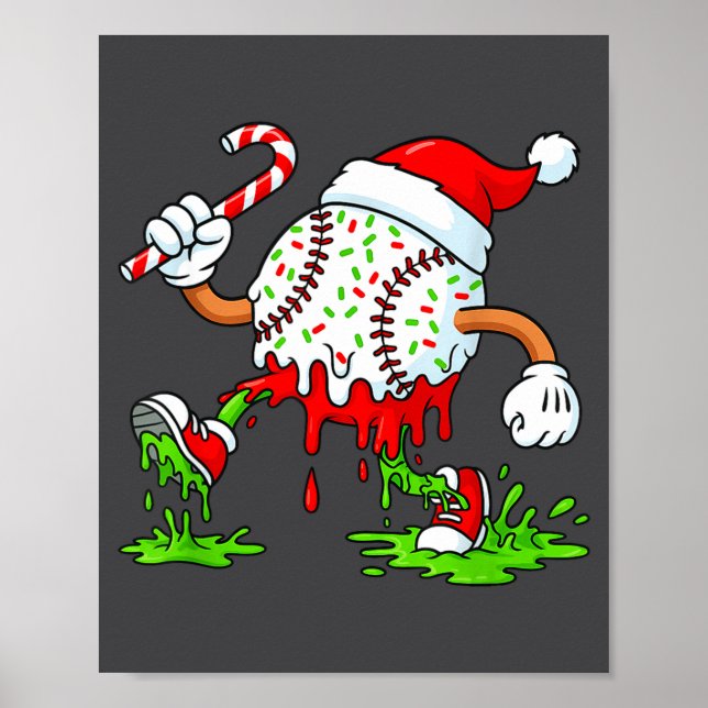Dripng Ice Cream Baseball Santa Hat, Xmas Pajama K Poster (Framsidan)