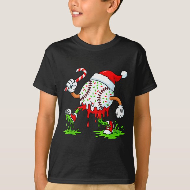 Dripng Ice Cream Baseball Santa Hat, Xmas Pajama K T Shirt (Framsida)