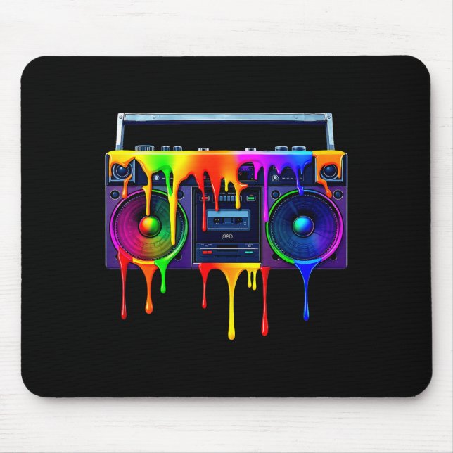 Dripng Paint Boombox Funny Old School 80s Music Hi Musmatta (Framsidan)