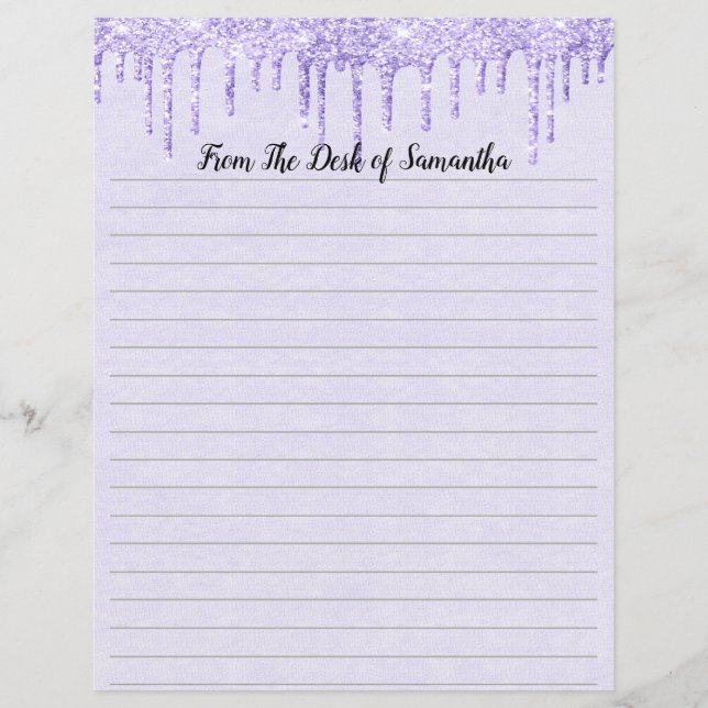 Drippande glitter lila kantad brevpapper (Framsida)