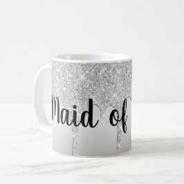 Drippande Glitter Silver Brudtärna Kaffemugg