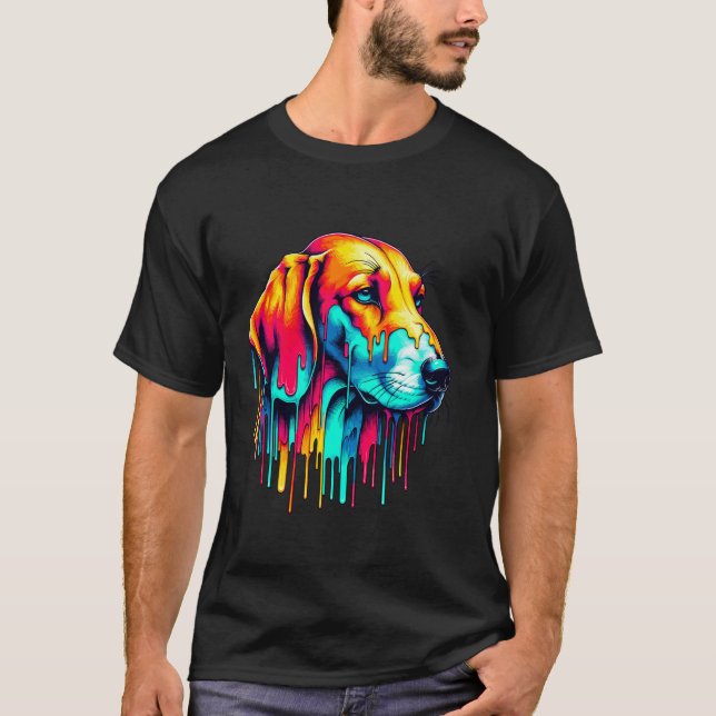 Drippande konst engelsk rävhund t shirt (Framsida)