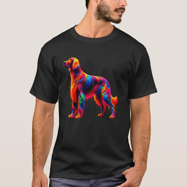 Drippande konst i form av irländsk setter t shirt (Framsida)