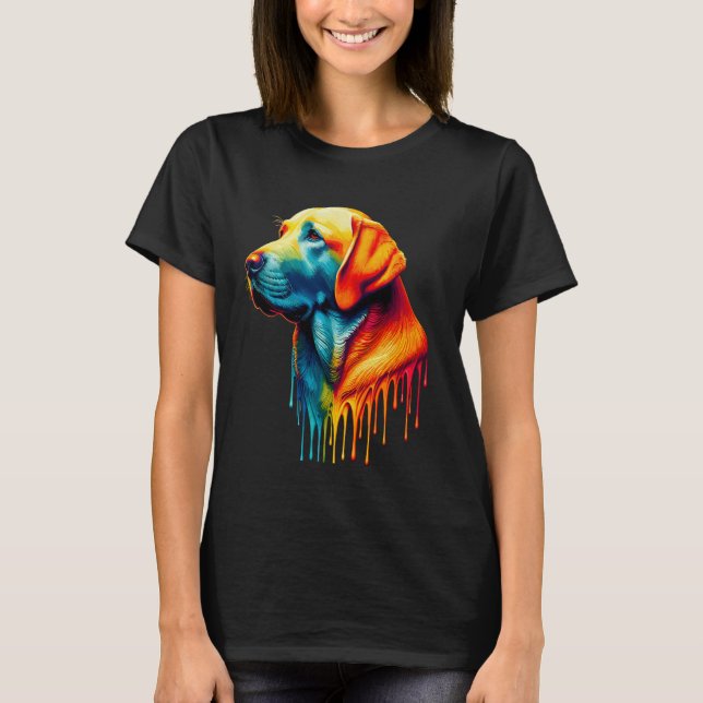 Drippande Konst Labrador Retriever Lab Labradors L T Shirt (Framsida)